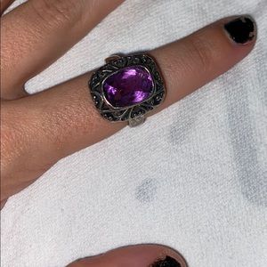 Kendra Scott Size 10 silver and amethyst ring💜